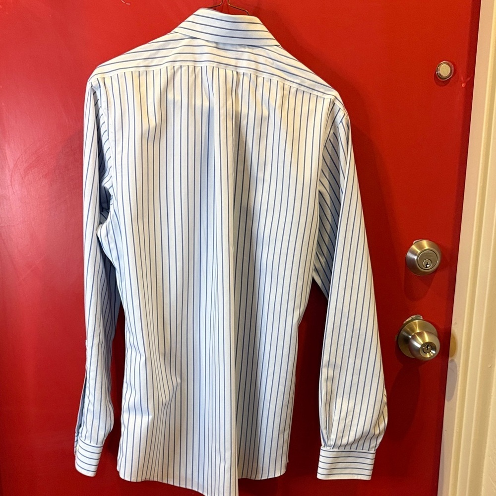 Brooks Brothers Classic Blue Striped Dress Shirt - Picture 3 of 6